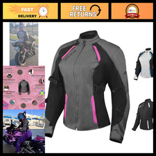 Women's Motorcycle Jacket - CE Armored Biker Adventure Gear, Protective Motorspo picture