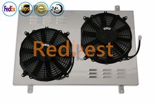 Aluminum Shroud&2*Fan For 1985-1997 Ford F-150 F-250 F-350 Bronco 5.0L 5.8L picture