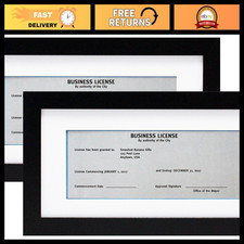 2 Pack 5x10 Black Gallery Frames with 3.5x8 Mat - Wide Molding, Easel & Hardware picture
