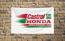Castrol Honda Racing Motor Oil Flag 3x5 FT Banner Garage Man Cave Wall Decore picture