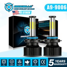 6-sides 9006 HB4 LED Headlight Bulbs Conversion Kit High Low Beam 6500K White 2x picture