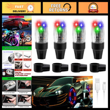 4 PCS Colorful LED Tire Valve Lights - Waterproof Wheel Caps for Car, SUV, Truck picture