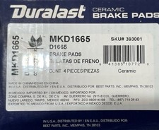 BRAND new Duralast Ceramic Brake Pads MKD1665 picture