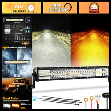 22-Inch LED Light Bar, 6 Modes Amber White, Off-Road Lighting, Waterproof, High picture