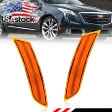 2X Amber Lens Front Bumper Side Marker Lights Set For 2013-2017 Cadillac XTS picture