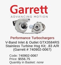 GARRETT GTX3584RS 0.83 a/r hotside turbine housing exhaust vband picture