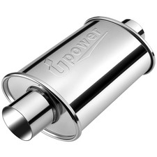 Upower 3 inch Ultra Quiet Resonator, 304 Stainless Steel Exhaust Muffler 3
