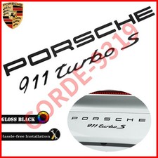Gloss Black For P-O-R-S-C-H-E Old 911 TURBO S Rear Badge Emblem Look Deck lid picture