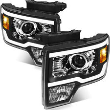 For 2009-2014 Ford F150 F-150 Pair Black Projector Headlight Assembly W/ LED DRL picture