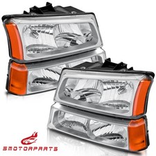 For 2003-2006 Chevy Silverado 1500 2500 HD 3500 Chrome Housing Headlights picture
