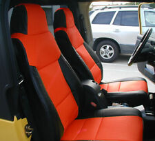FOR 2003-06 JEEP WRANGLER TJ SAHARA S.LEATHER CUSTOM FIT SEAT COVERS BLACK/RED picture