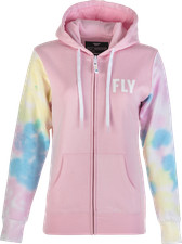 FLY RACING - Women's Fly Tie Dye Zip Up Hoodie Pink/Yellow/Blue 2X | 358-00712X picture