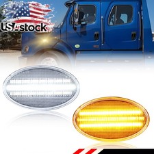 Clear LED Front Fender Hood Side Marker Signal Light For Freightliner M2 106 112 picture