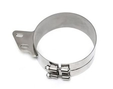 6in Stainless Steel Exhaust Mount Clamp Heavy Duty Muffler Pipe Bracket Silver picture