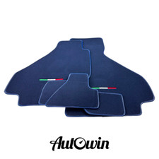 AutoWin Brand Dark Blue Floor Mats for Ferrari 512 TR with Leather | IT Edition picture