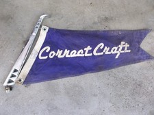 Vintage Chris Craft Correct Craft Burgee Pennant w/Chrome Bracket.RARE picture