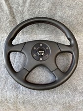 MOMO steering wheel black leather red stitch original 36 pie picture