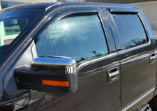 AVS Tape-On Smoke Rain Guards Vent Visors Shade for 2009-2014 Ford F150 Crew Cab picture