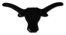 NEW University of Texas Longhorn Black Powder-Coated Auto Emblem. picture