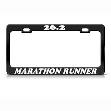 26.2 MARATHON RUNNER Heavy Duty Metal Black License Plate Frame 262 Tag Border picture