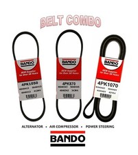 TOYOTA 4 RUNNER V6 3.4 L BANDO 3 BELTS KIT AC/PS/ALT- 4PK870 - 4PK1050 - 4PK1070 picture