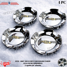 4 NEW WHEEL CENTER CAP CHROME Fits 2007-2013 SILVERADO TAHOE AVALANCHE SUBURBAN picture