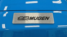 Engraved Mugen JDM Japanese Racing Stainless Steel Car Emblem Badge 1X4IN picture
