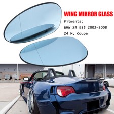 Pair Blue Heated Wing Mirror Glass Left+Right for BMW Z4 E85 2002–08 Z4 M Coupe picture