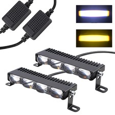 2PCS 5inch Super Slim Yellow+White Dual Beam Bi-Led Projector Lens Grille Lights picture