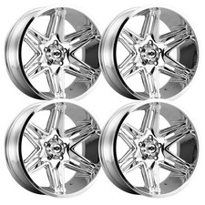 (Set-4) Vision 363 Razor 22x12 8x6.5 -51mm Chrome Wheels Rims 22 Inch picture