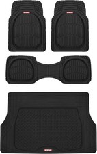 FlexTough 4-Piece Heavy Duty Floor Mats for Cars Trucks SUVs, Automotive Floo... picture