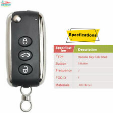 Flip Remote Key Shell Case Fob 3 Button for Bentley Continental GT GTC 2006-2016 picture