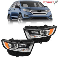 Projector Headlight Direct Replacement For 2015-2018 Ford Edge Chrome Left&Right picture