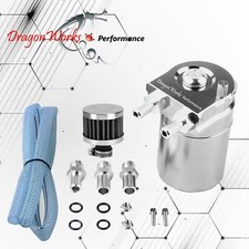 Oil Catch Can Reservoir Baffled Tank Breather Filter Universal Silver Fits Isuzu picture