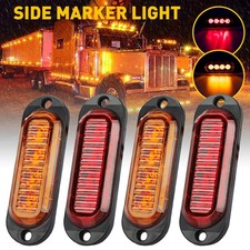4-12PCS Amber/Red LED Side Marker Clearance Lights Waterproof Trailer Truck RV picture