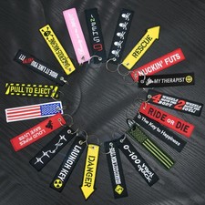 1PC Double Sided Embroidered Keychain Bike Motorcycle Key Ring Key Tag Belt Gift picture