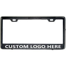 Custom Printed 100% Hand made Carbon Fiber License Plate Frame With YOUR LOGO picture