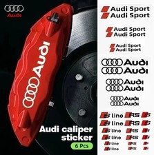 6Pcs Car Goods Brake Caliper Sticker Heat Resistant Decals for Audi Sline picture