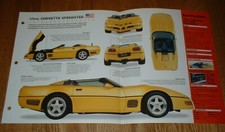 1991 Callaway Corvette Speedster Spec Sheet Brochure Photo Info Poster picture