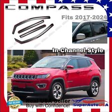 Fit Compass 2017-2022 In-Channel Vent Window Visors Rain Guards Shade Deflectors picture