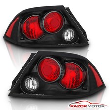 2002 2003 Fit Mitsubishi Lancer ES/LZ/OZ Rally/Sedan 4DR Black Tail Lights Lamps picture