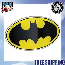 Fan Emblems Batman Domed Chrome Car Decal - 1989 Logo (Black, Yellow and Chrome) picture