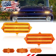 Dynamic Amber LED Front Parking Signal Lights For 1960-1966 Chevy Pickup Truck picture