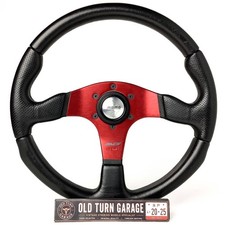 Excellent MOMO Race Leather Steering Wheel Red Spoke Silver Arrow Horn picture
