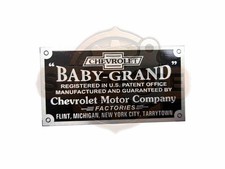 Vintage Early Chevrolet BABYGRAND Data Plate 1915–1916 picture