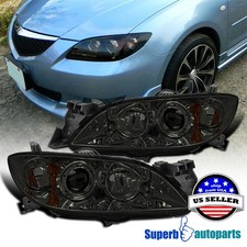 For 2004-2009 Mazda 3 Sedan Smoke Projector Headlights Replacement Left+Right picture