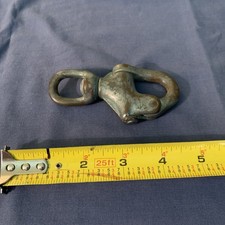 1-VINTAGE  Chromed BRONZE SAILBOAT JIB/MAIN PISTON SNAP SHACKLE,  4in x 1 3/4 in picture