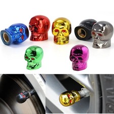 4PCS Skull Tire Valve Caps Universal Car Motorcycle Bike Wheel Stem Dust Covers picture