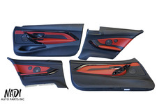 2015 - 2020 BMW F82 M4 COUPE FRONT & REAR RED LEATHER DOOR PANEL SET OF 4 OEM picture