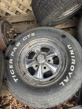 Cragar SS Wheels 14x8 Uni-lug  Pair Chrome Mag Rims Wheels Tires 2 picture